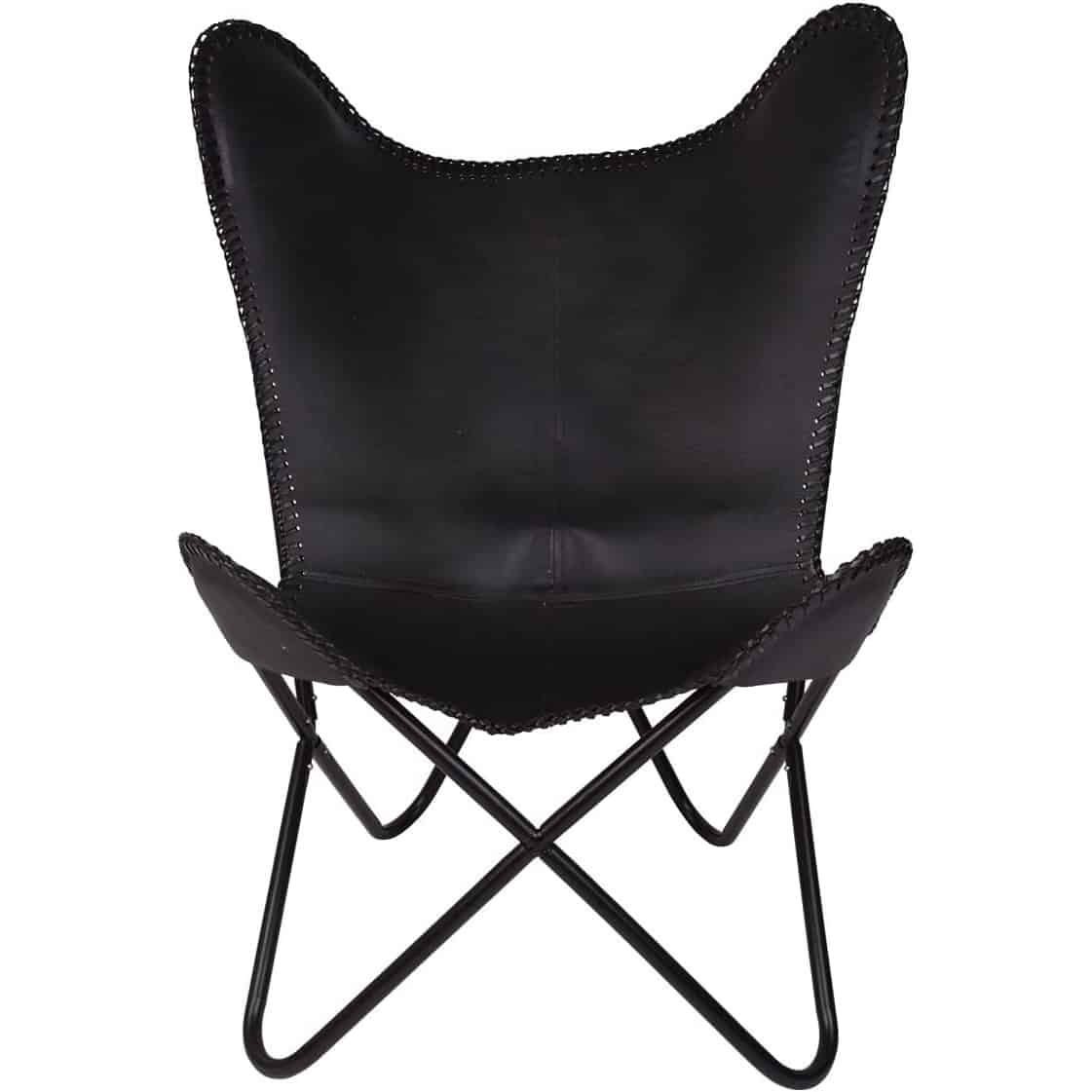 Black Leather Butterfly Chair