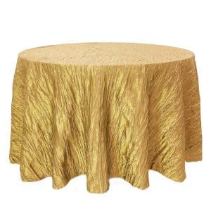 120 Gold Round Crinkle Taffeta Linen