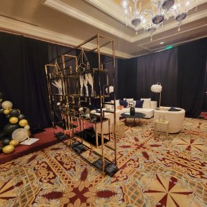 6.5' Tall Velour Black Drapes