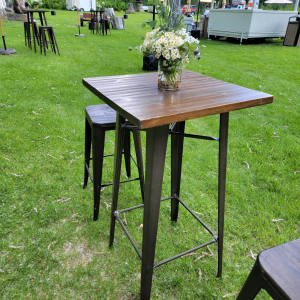 Rustic Wood Top Cocktail Table