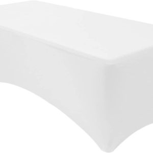 6' White Spandex Table Cover