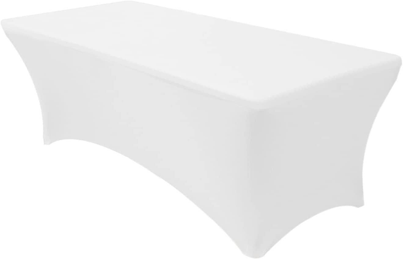 4' White Spandex Table Cover
