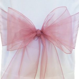 Dusty Rose Sheer Chair Sashes