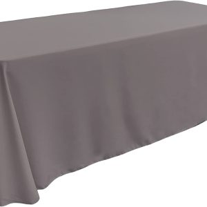 132x90 Gray Poly Linen