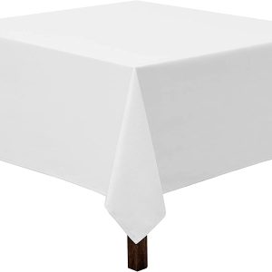 85x85 White Poly-Cotton Linen