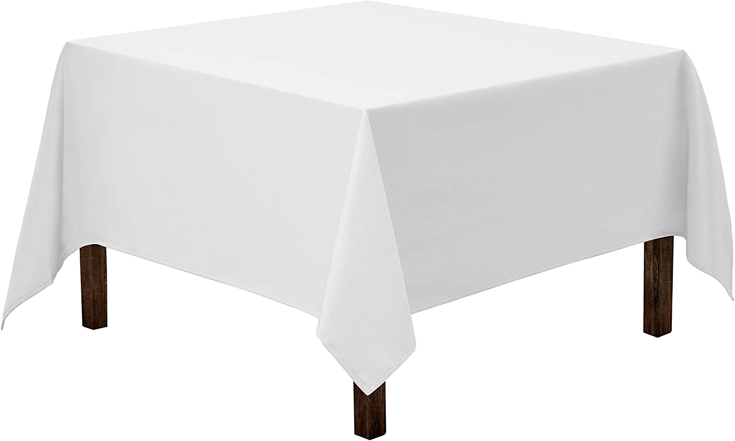 85x85 White Poly-Cotton Linen