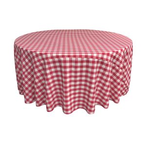 108 Round Gingham Linen