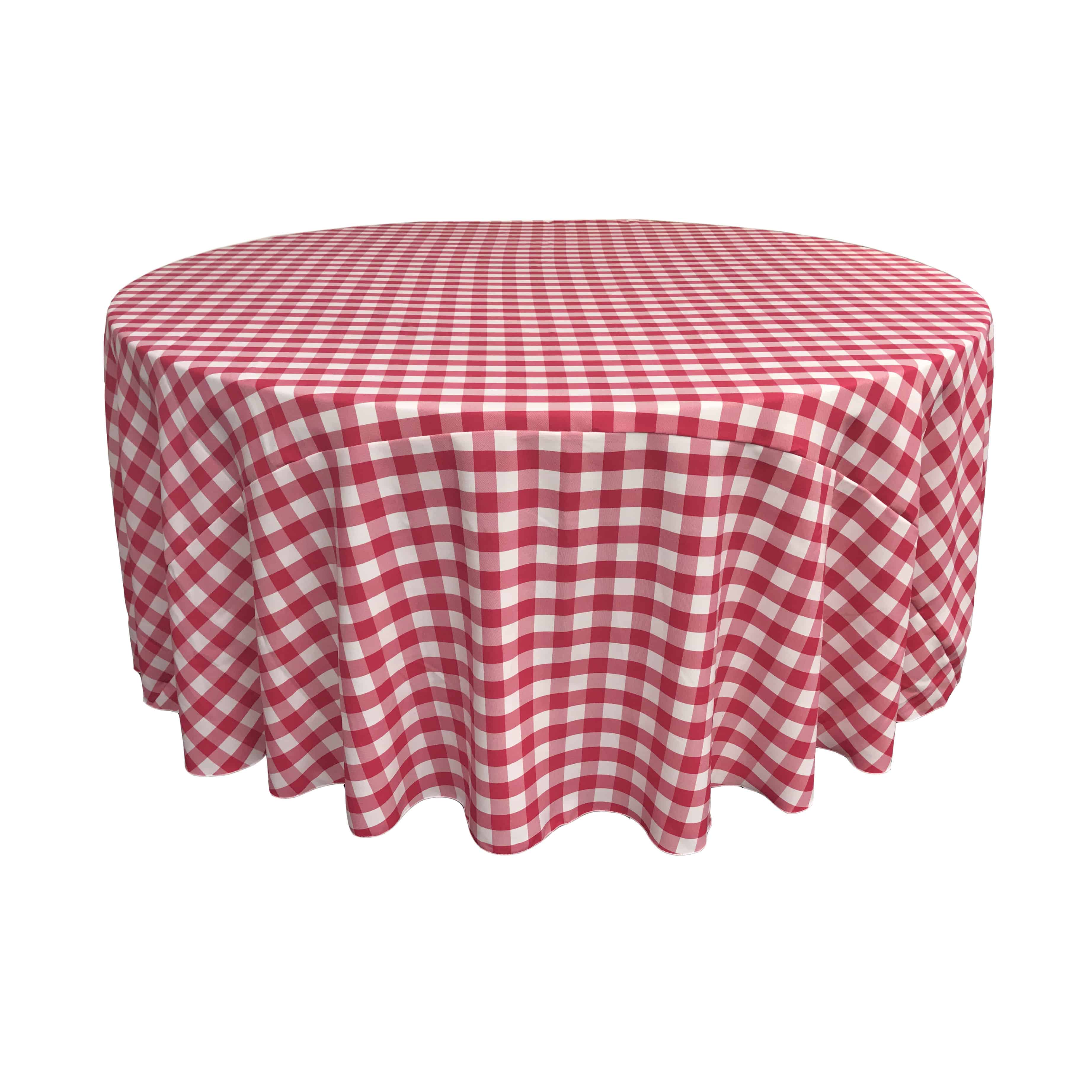 120 Round Gingham Linen