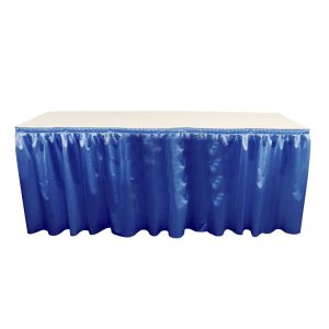 Royal blue Satin Table Skirt