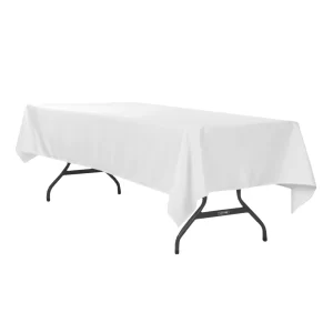 102x60 White Poly-Cotton Linen