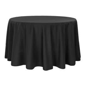 120 Round Poly Black Linens