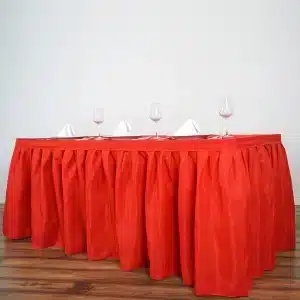 Red Poly Knit Table Skirts