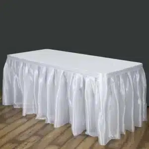 White Sateen Table Skirts