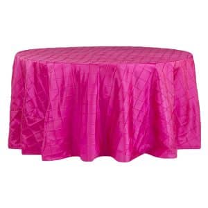 120 Round Pink Fuchsia Pintuck Linen