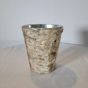 Short Wide Birch Vase W/ Zinc Liner