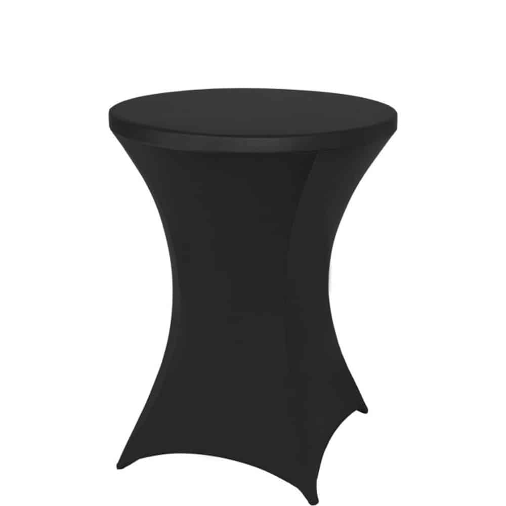 Black Spandex Cocktail Table Covers - Image 2