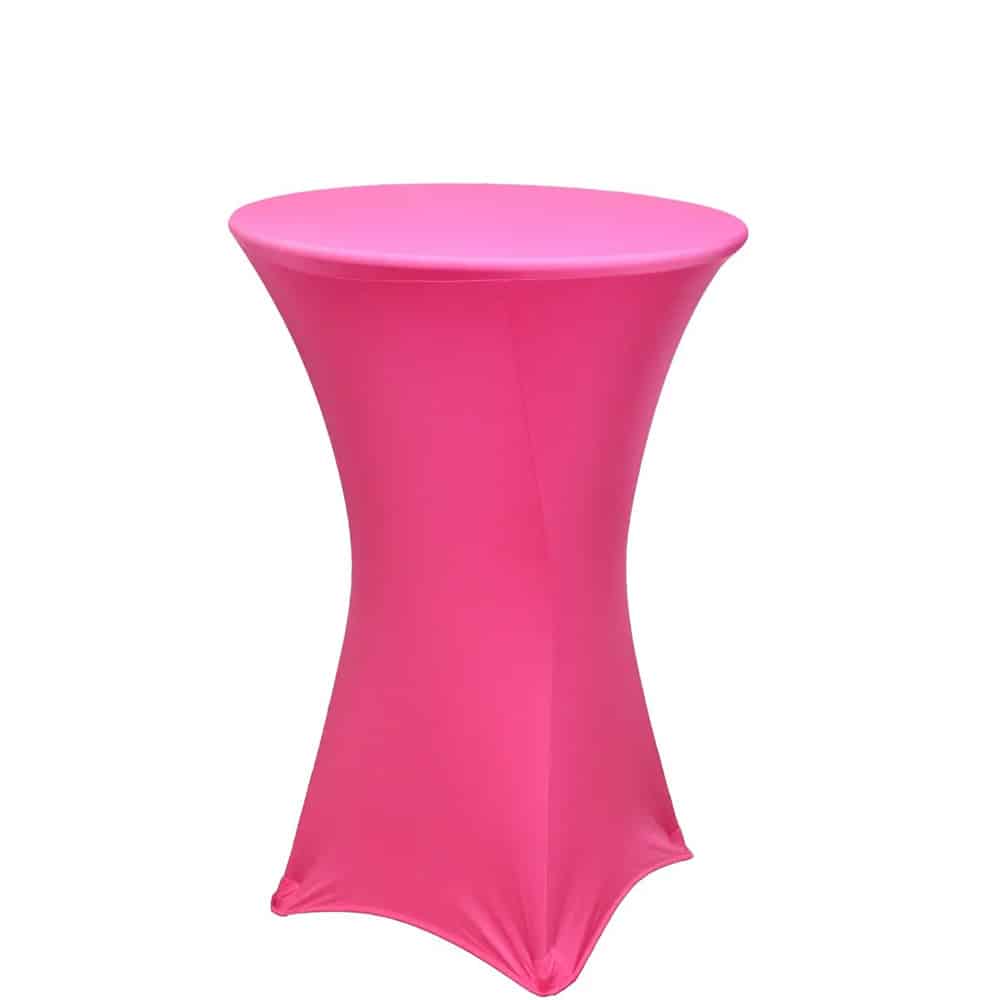 Pink Fuchsia Spandex Cocktail Table Covers - Image 2