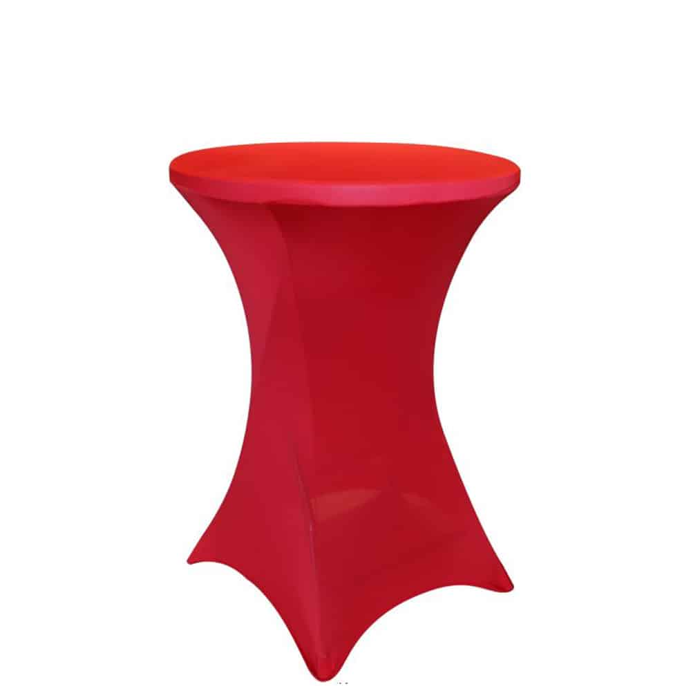 Red Spandex Cocktail Table Cover - Image 2