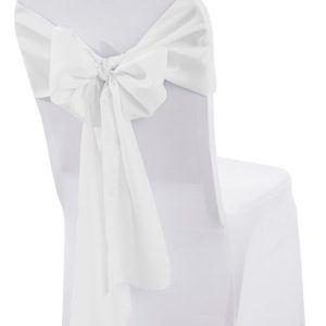 White Satin Chair Sash