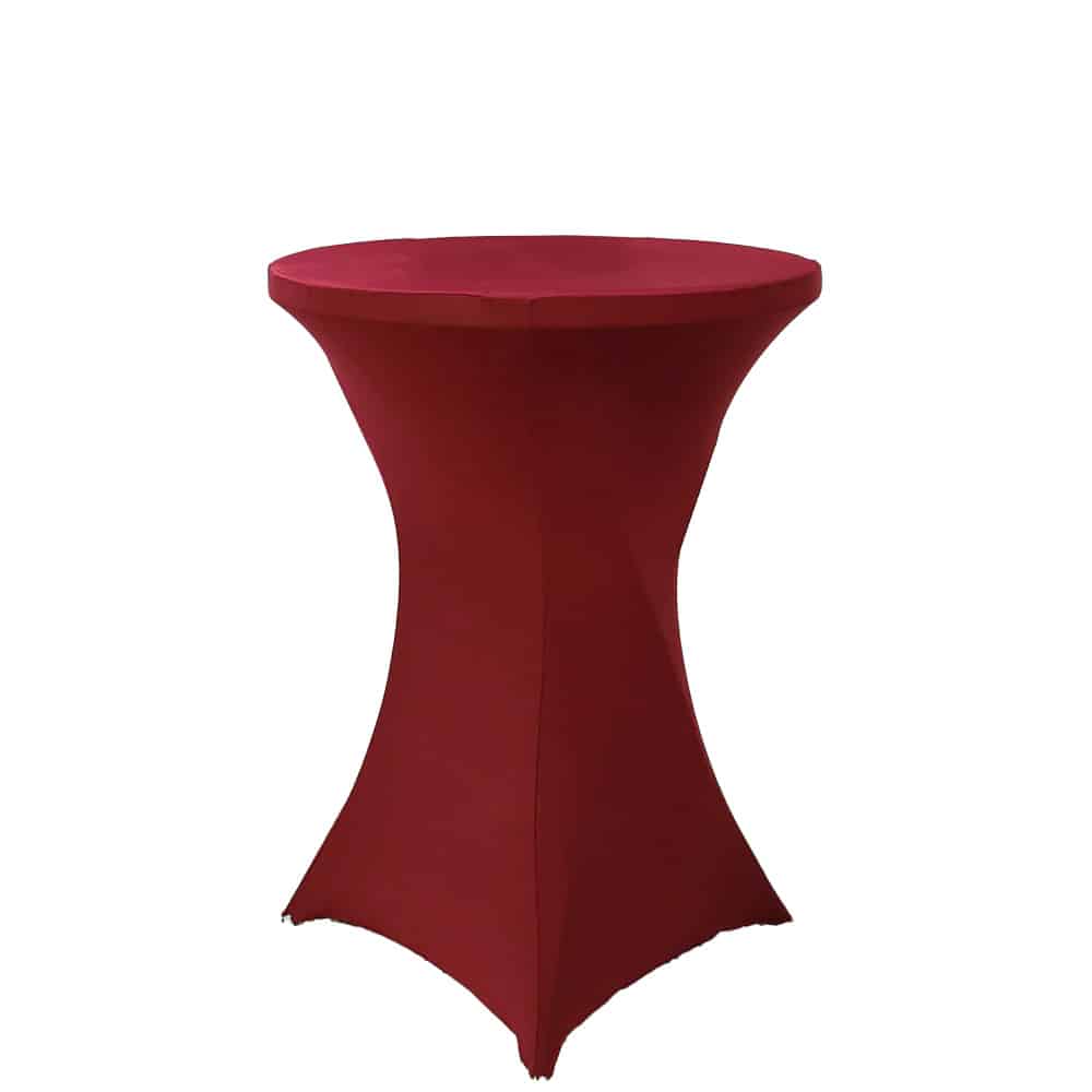 Apple/Dark Red Spandex Cocktail Table Cover - Image 2