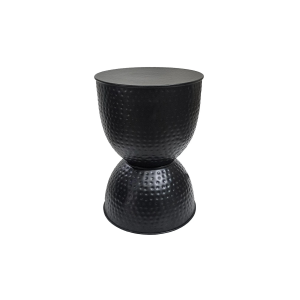 Black Hammered Metal Accent Table