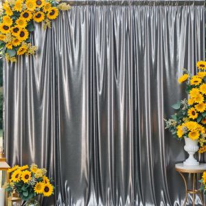10 ft Silver Metalic Drapes