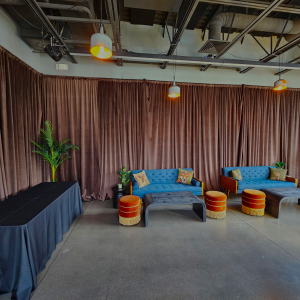 12ft Brown Velour Drapes